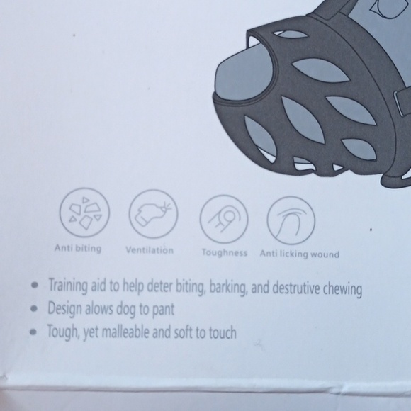 Dog Muzzle to Prevent Barking, Biting and Chewing, Soft Rubber Basket Muzxle - Picture 7 of 12